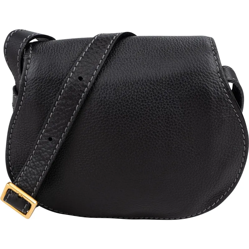 Chloé Grained Calfskin Marcie Mini Saddle Crossbody Bag