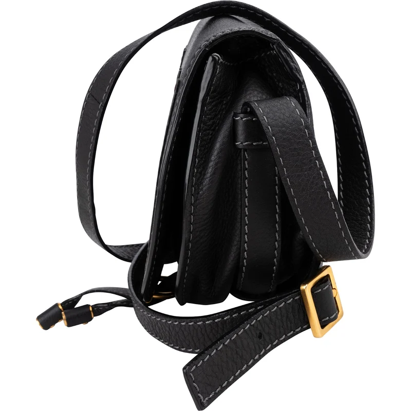 Chloé Grained Calfskin Marcie Mini Saddle Crossbody Bag