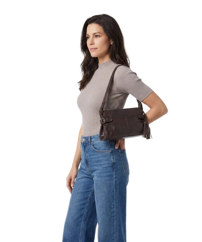 Spikes & Sparrow Hudson Madelon Schultertasche dark brown