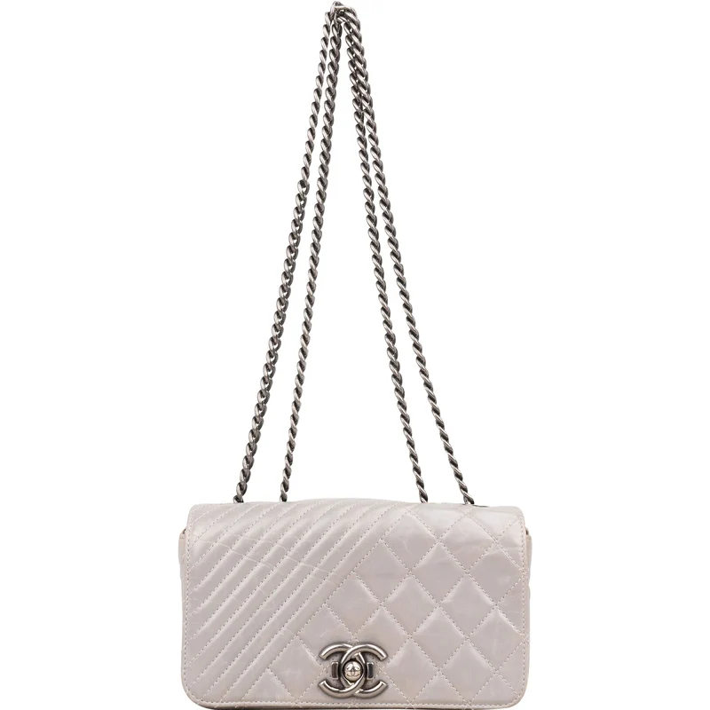 Chanel Aged Quilted Calfskin Coco Boy Single Flap Crossbody Bag