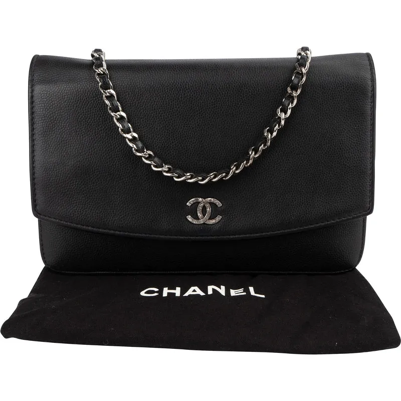 Chanel Caviar Leather CC Wallet on Chain Crossbody Bag