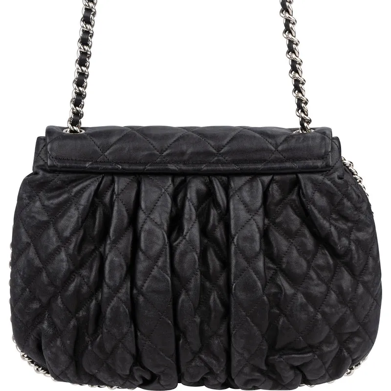 Chanel Quilted Lambskin Bubble Quilt Jumbo Single Flap Crossbody Bag