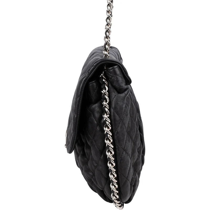 Chanel Quilted Lambskin Bubble Quilt Jumbo Single Flap Crossbody Bag