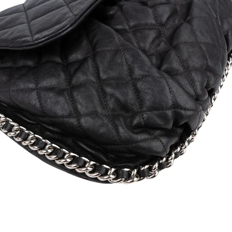 Chanel Quilted Lambskin Bubble Quilt Jumbo Single Flap Crossbody Bag