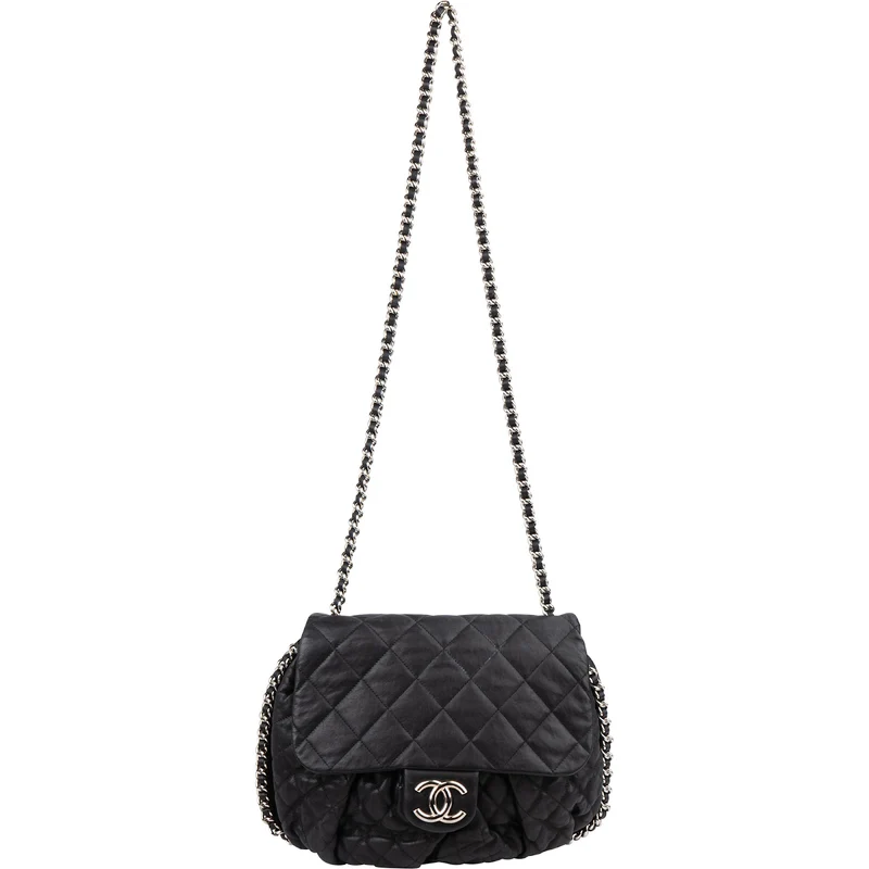 Chanel Quilted Lambskin Bubble Quilt Jumbo Single Flap Crossbody Bag
