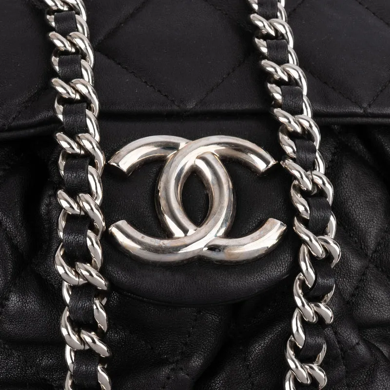 Chanel Quilted Lambskin Bubble Quilt Jumbo Single Flap Crossbody Bag
