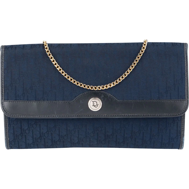 Christian Dior Oblique Monogram Canvas Jacquard Vintage Flap Shoulder Bag