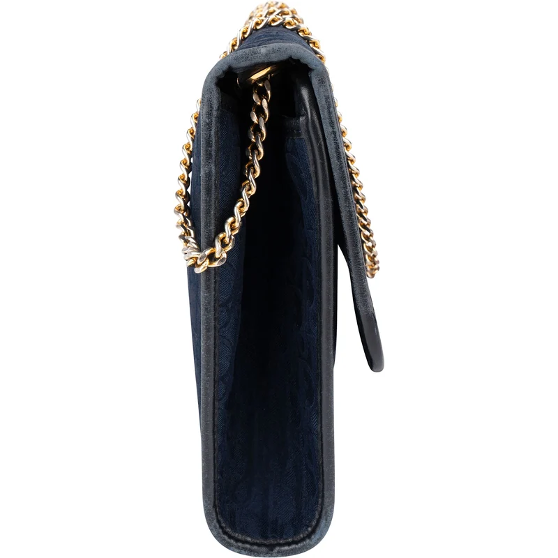 Christian Dior Oblique Monogram Canvas Jacquard Vintage Flap Shoulder Bag