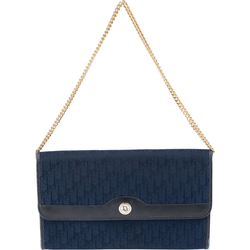 Christian Dior Oblique Monogram Canvas Jacquard Vintage Flap Shoulder Bag