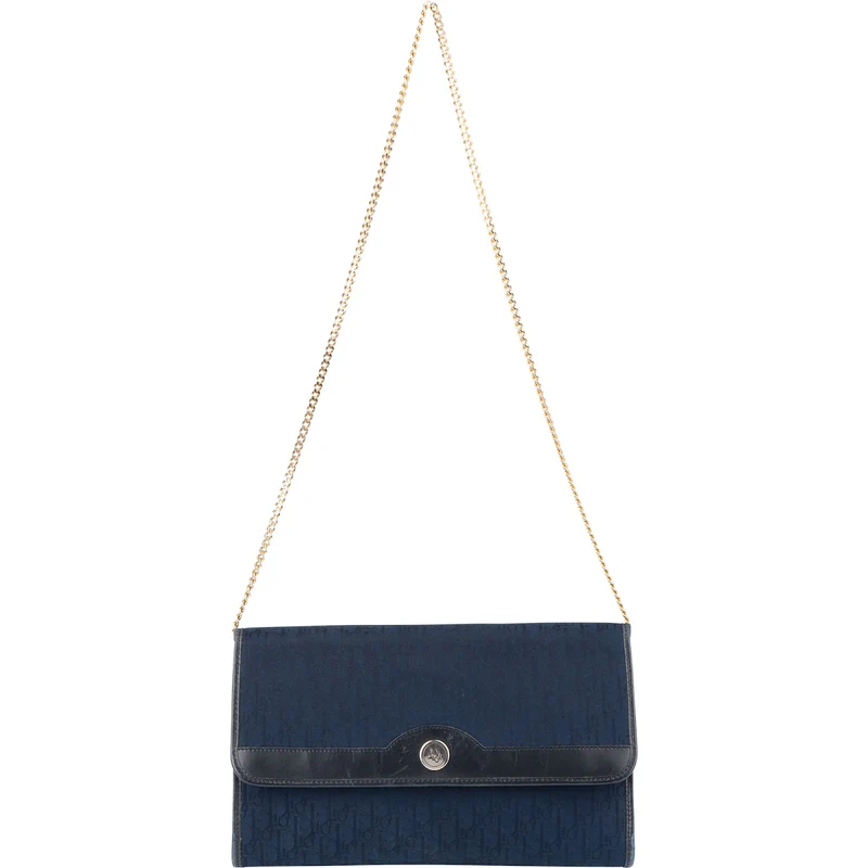 Christian Dior Oblique Monogram Canvas Jacquard Vintage Flap Shoulder Bag