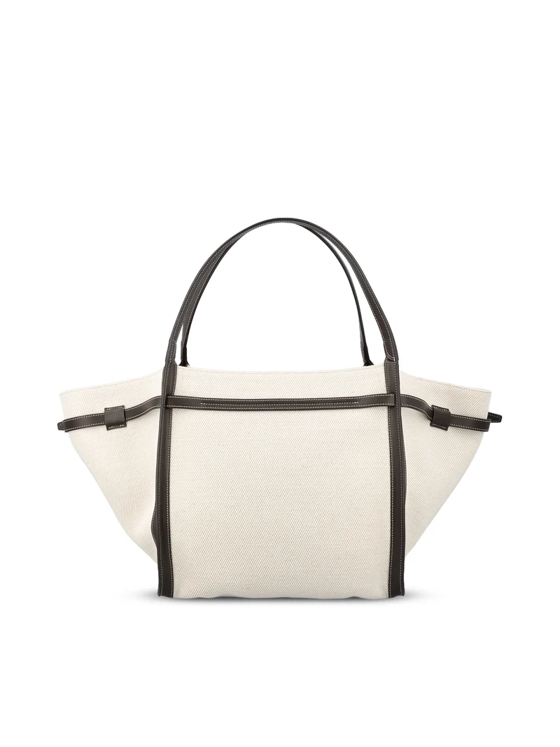 TOD'S Borsa Shopping In Canvas E Pelle Media