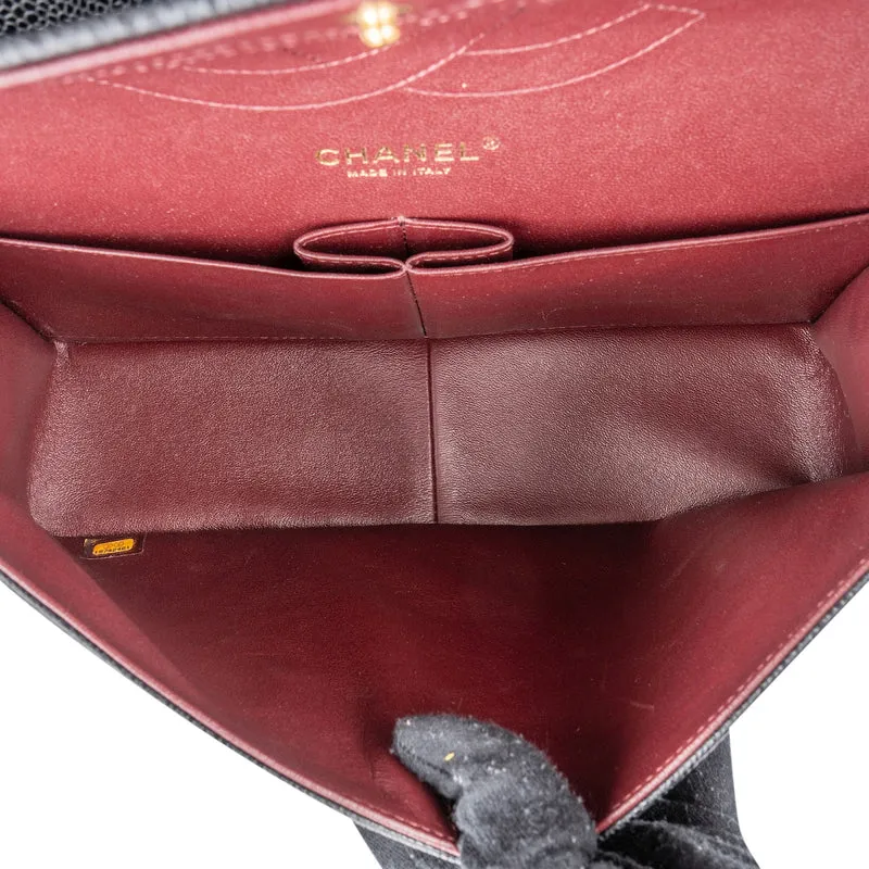 Chanel Quilted Caviar Leather Jumbo Double Flap Crossbody Bag
