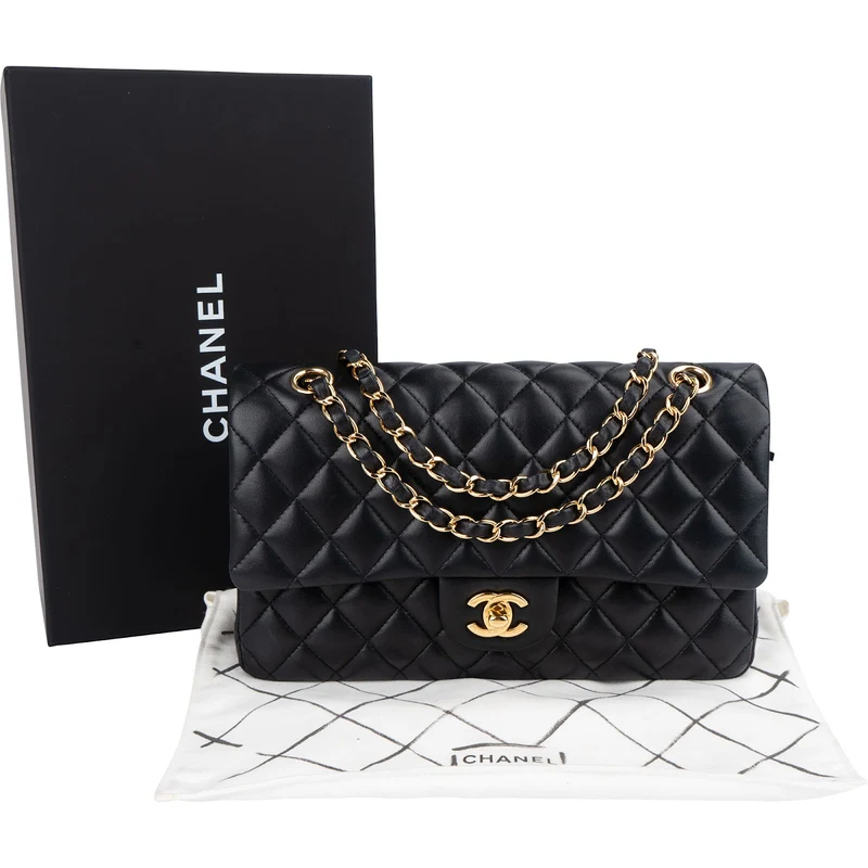 Chanel Quilted Lambskin Medium Double Flap Shoulder Bag