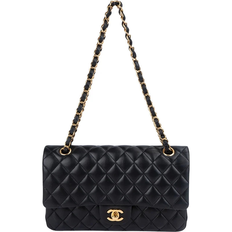 Chanel Quilted Lambskin Medium Double Flap Shoulder Bag