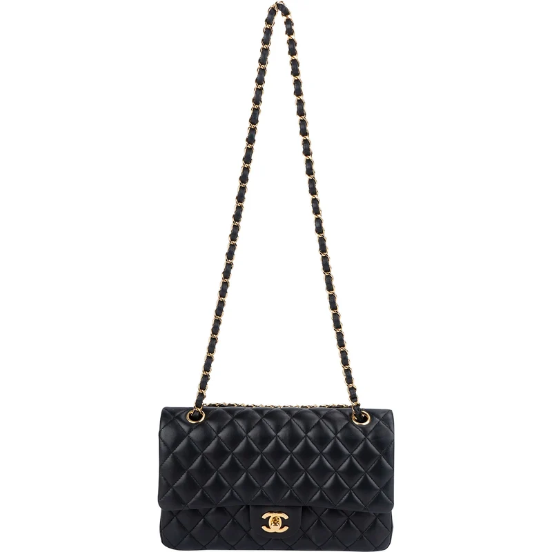 Chanel Quilted Lambskin Medium Double Flap Shoulder Bag