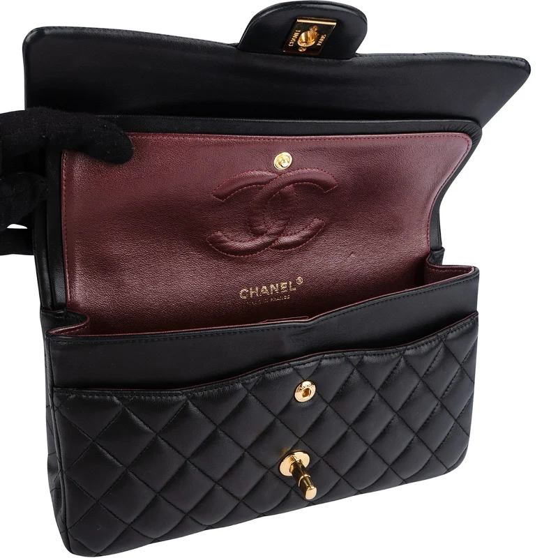 Chanel Quilted Lambskin Medium Double Flap Shoulder Bag