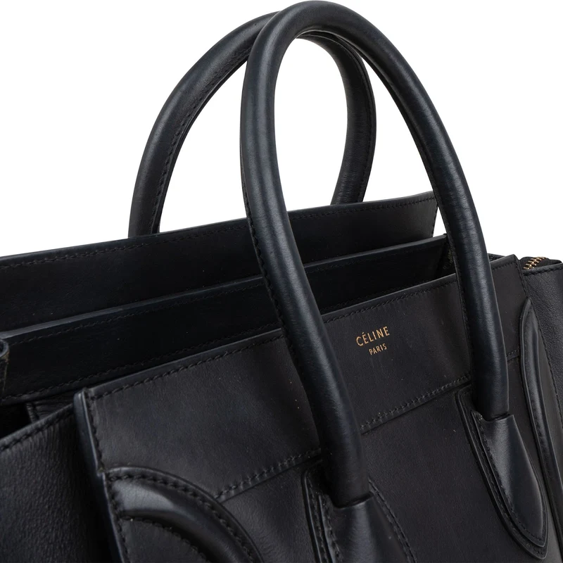 Céline Black Calfskin Luggage Handbag