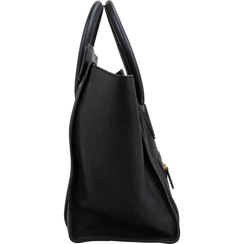 Céline Black Calfskin Luggage Handbag