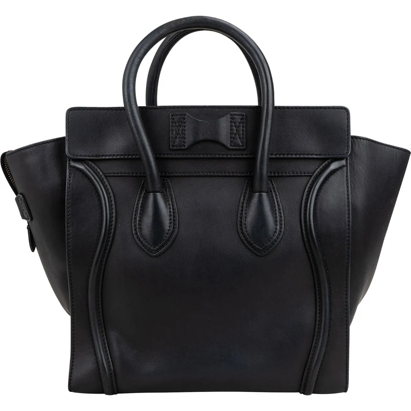 Céline Black Calfskin Luggage Handbag
