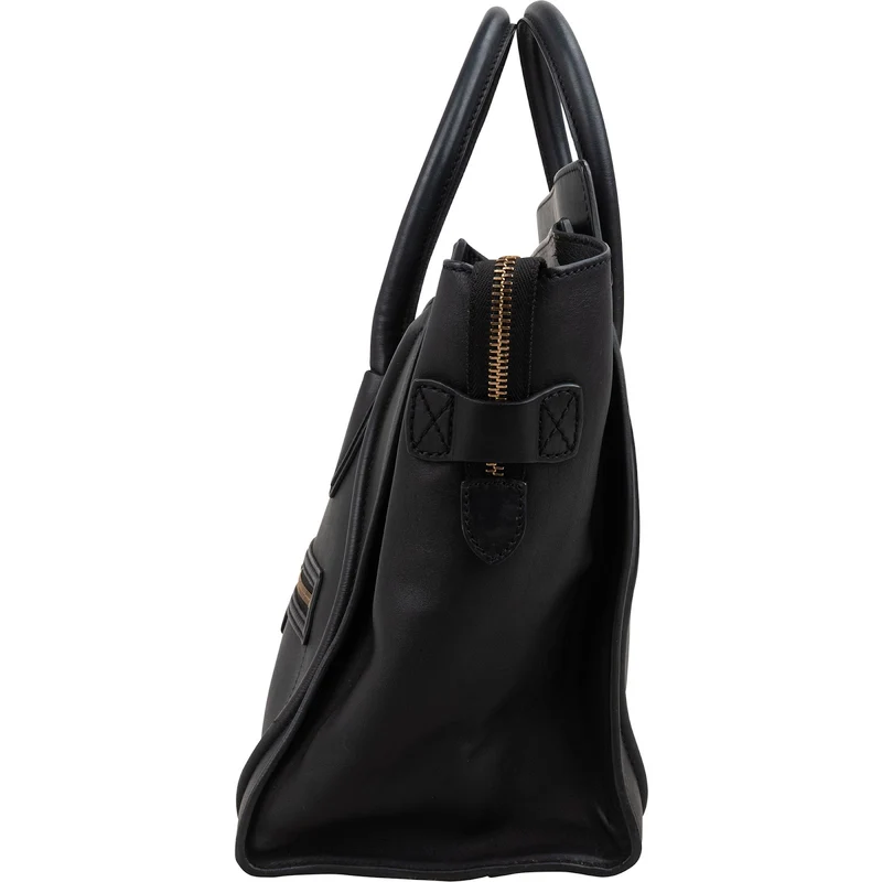 Céline Black Calfskin Luggage Handbag
