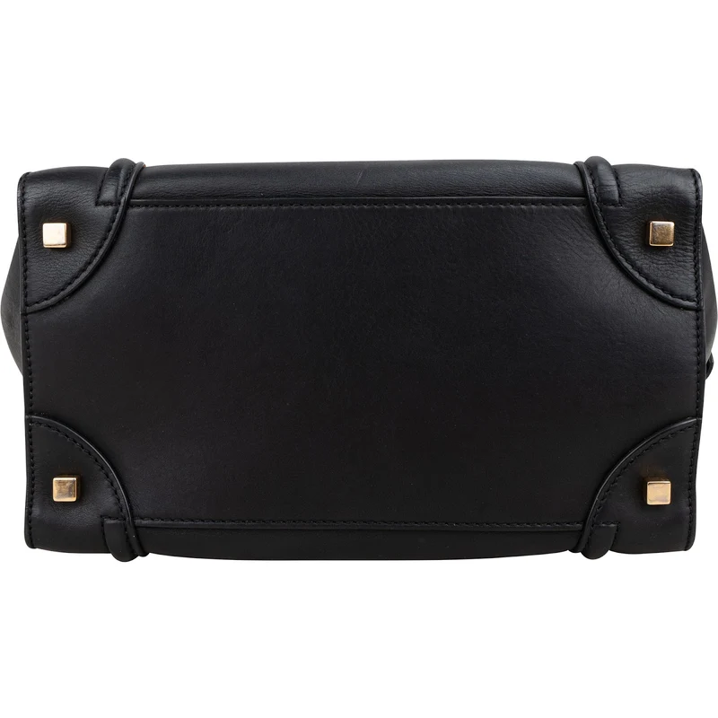 Céline Black Calfskin Luggage Handbag