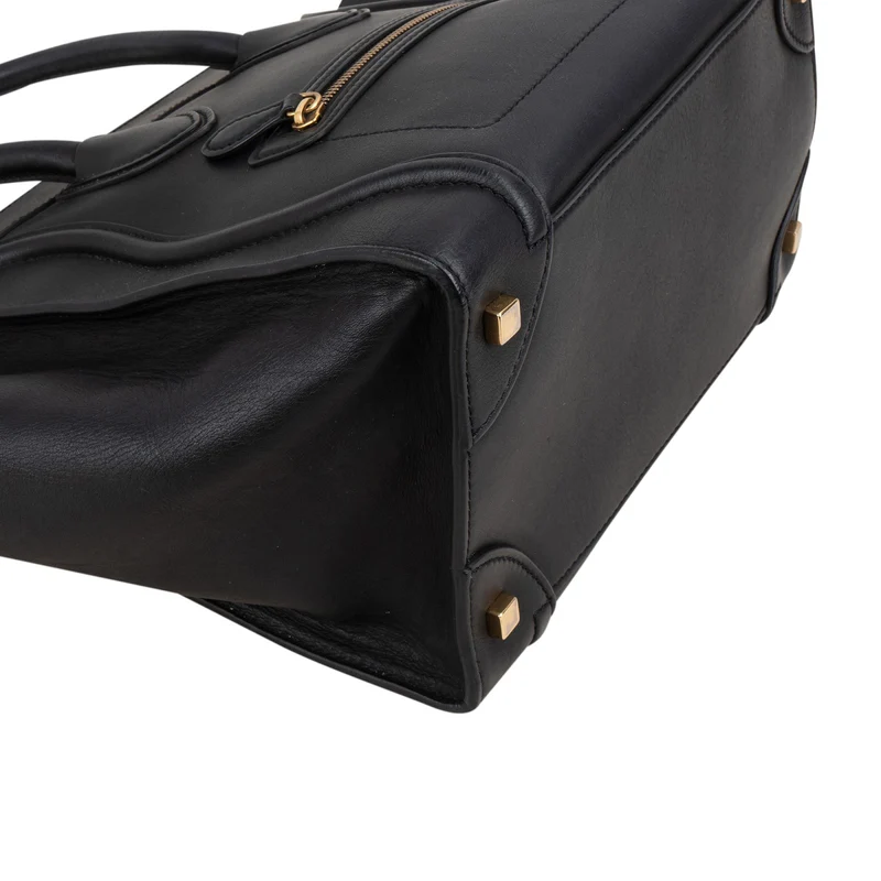 Céline Black Calfskin Luggage Handbag