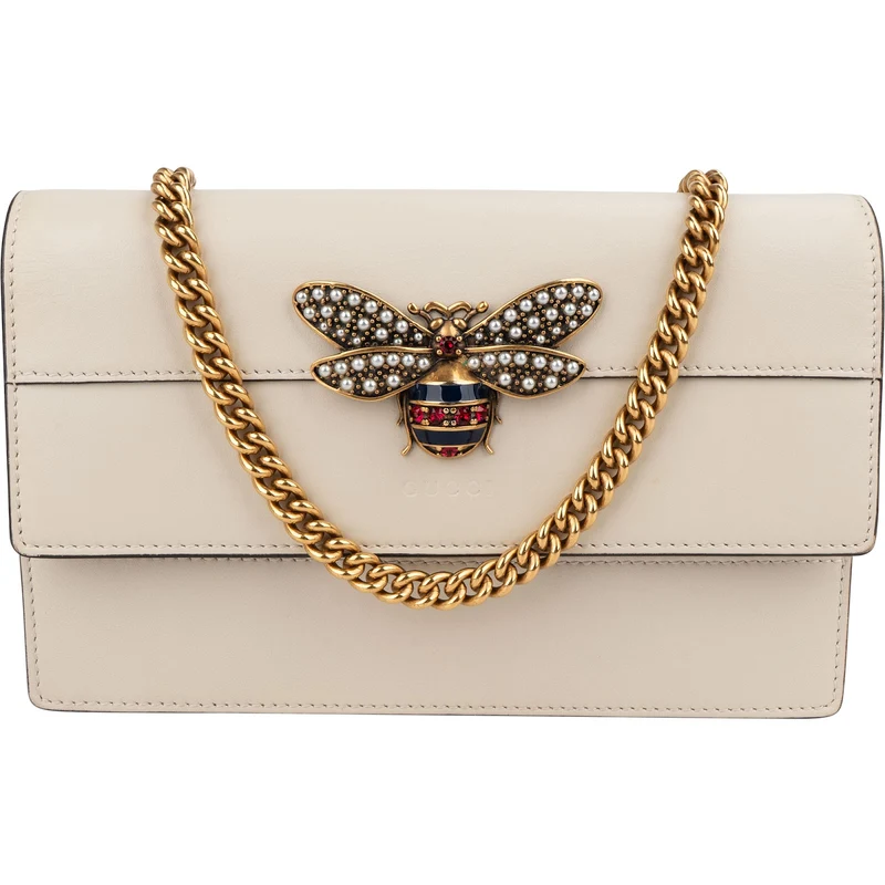 Gucci Leather Queen Margaret Wallet On Chain Crossbody Bag