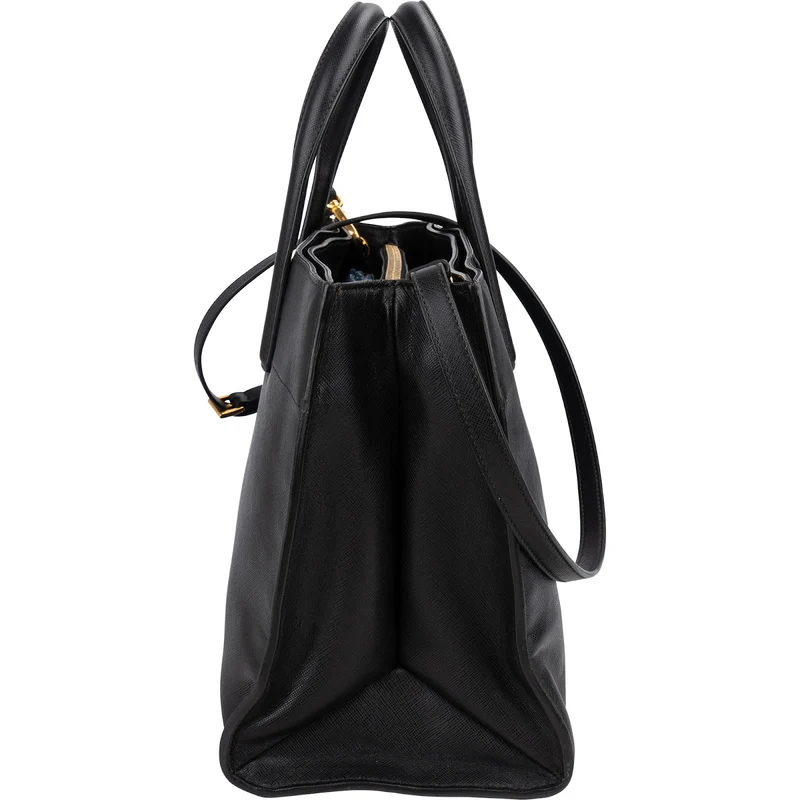 Prada Black Saffiano Leather Galleria Tote Handbag