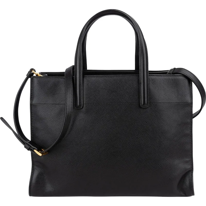 Prada Black Saffiano Leather Galleria Tote Handbag
