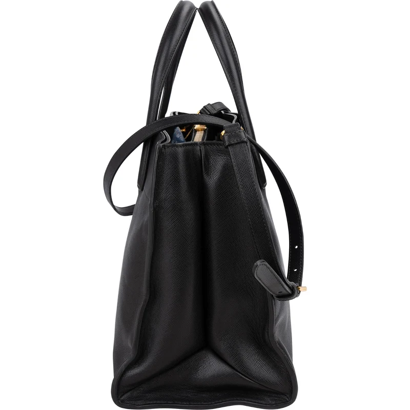 Prada Black Saffiano Leather Galleria Tote Handbag