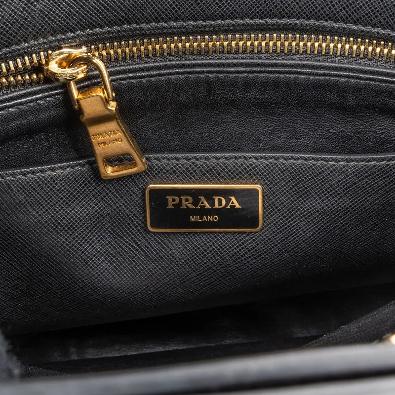 Prada Black Saffiano Leather Galleria Tote Handbag
