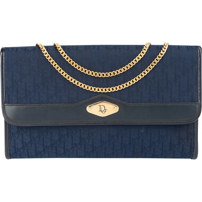 Christian Dior Oblique Monogram Canvas Jacquard Vintage Flap Shoulder Bag