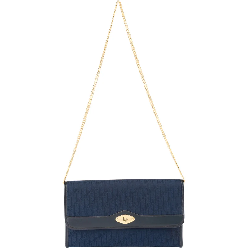 Christian Dior Oblique Monogram Canvas Jacquard Vintage Flap Shoulder Bag