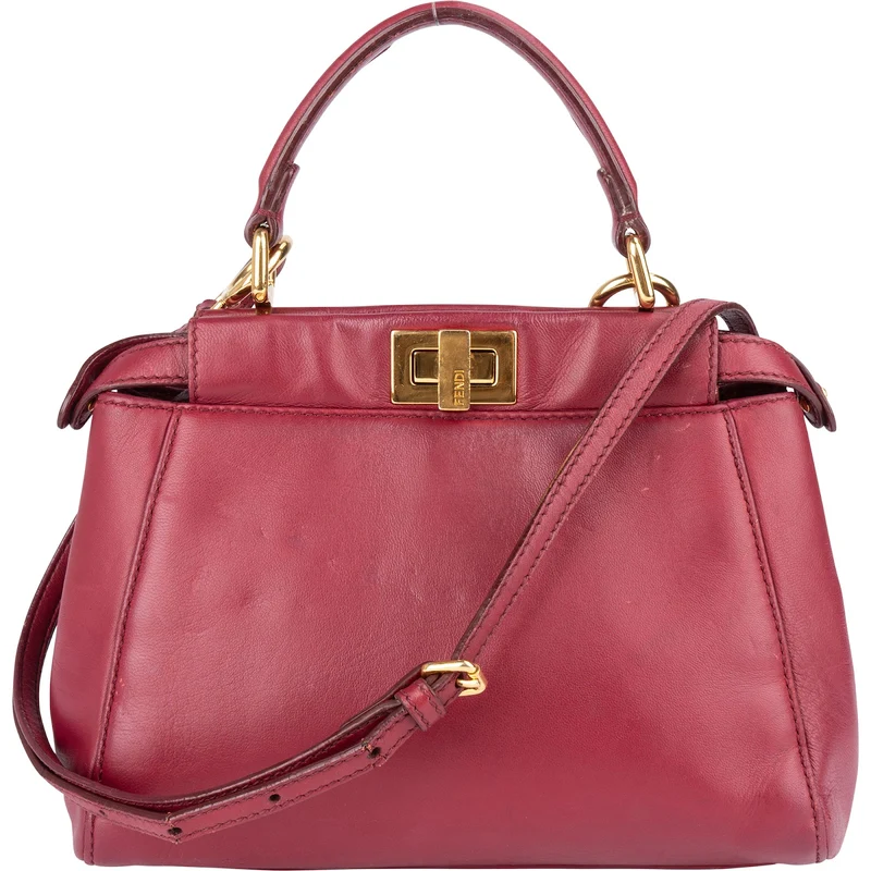 Fendi Leather Peekaboo Mini Handbag