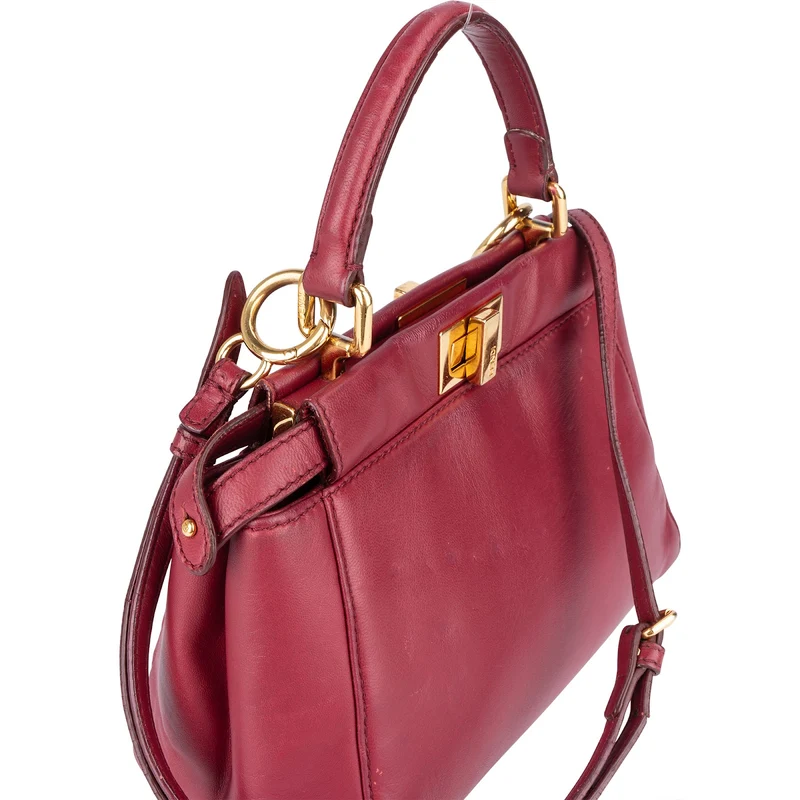 Fendi Leather Peekaboo Mini Handbag