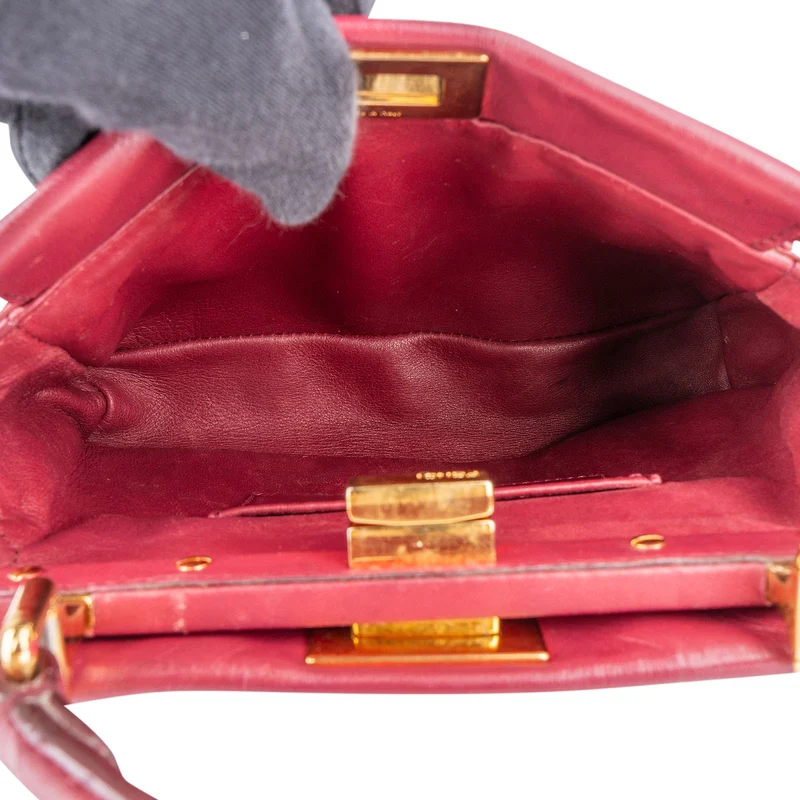 Fendi Leather Peekaboo Mini Handbag