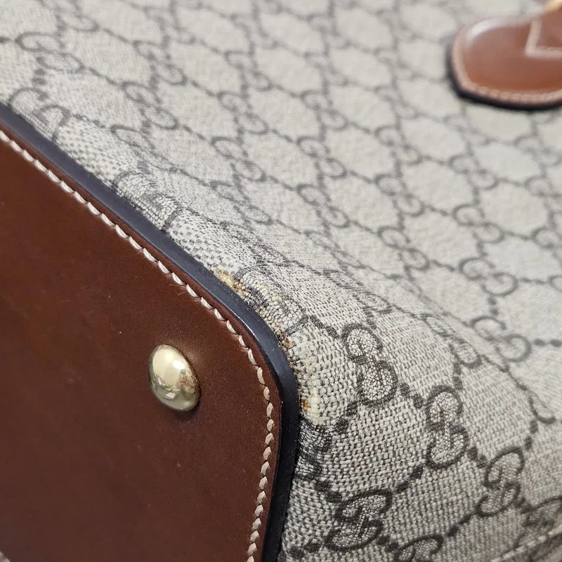 Gucci Monogram GG Supreme Canvas Linea A Foldover Tote Handbag