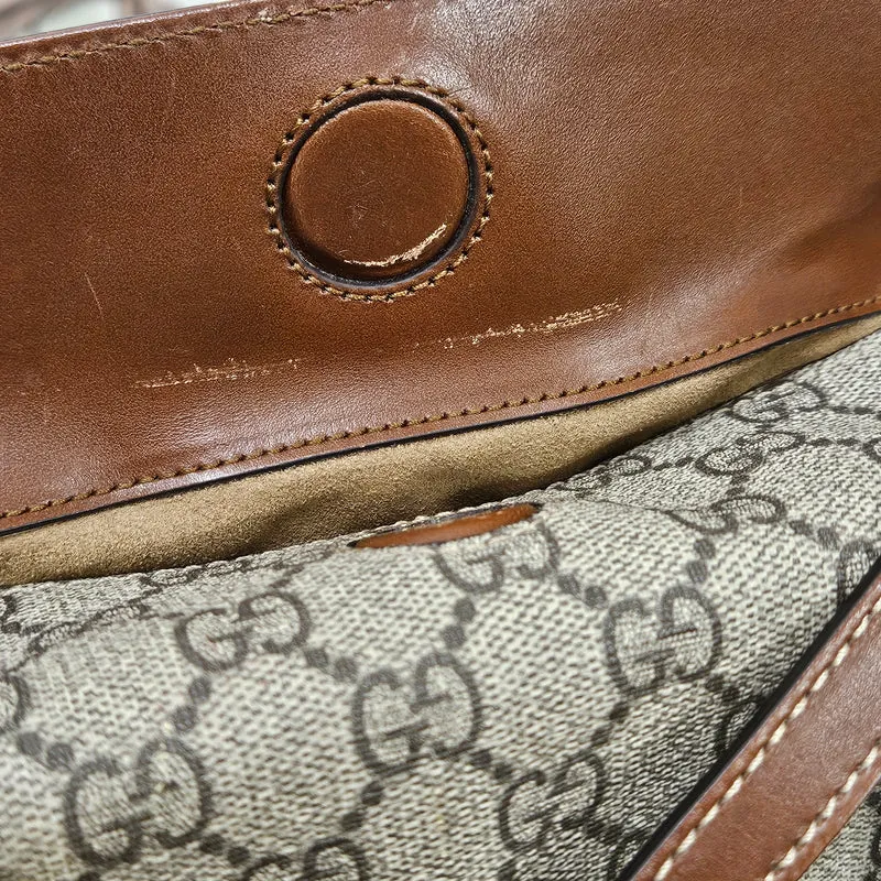 Gucci Monogram GG Supreme Canvas Linea A Foldover Tote Handbag