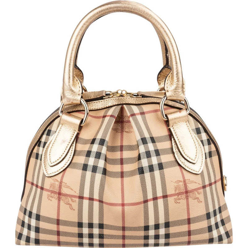Burberry Haymarket Check Framed Bowling Handbag