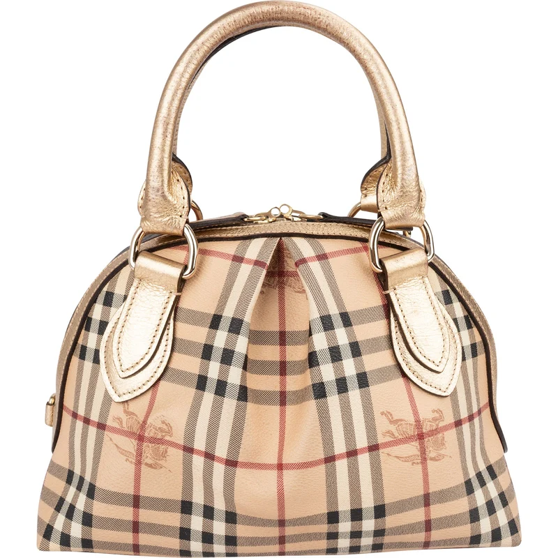 Burberry Haymarket Check Framed Bowling Handbag