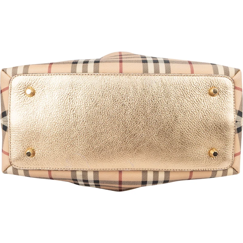 Burberry Haymarket Check Framed Bowling Handbag