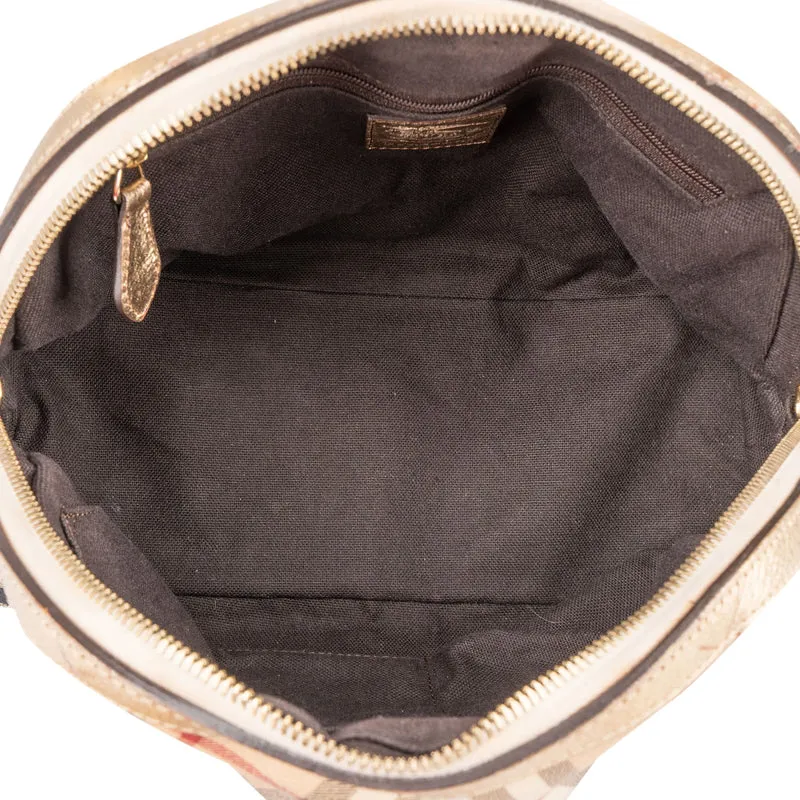 Burberry Haymarket Check Framed Bowling Handbag