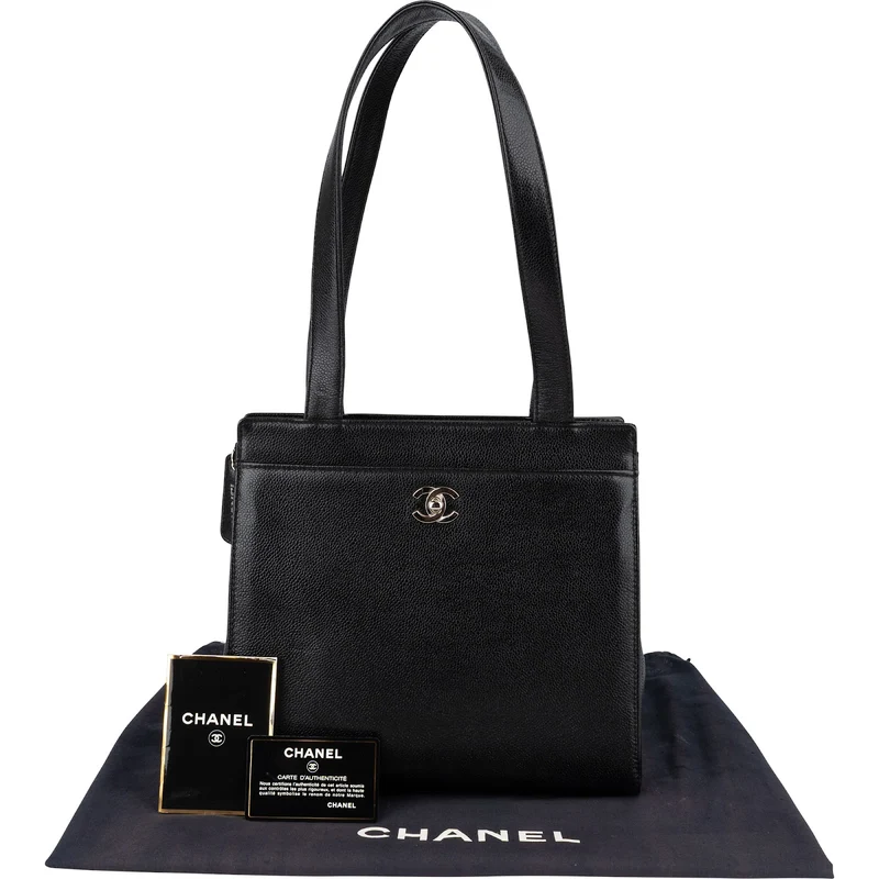 Chanel Caviar Leather Coco Mark Tote Shoulder Bag