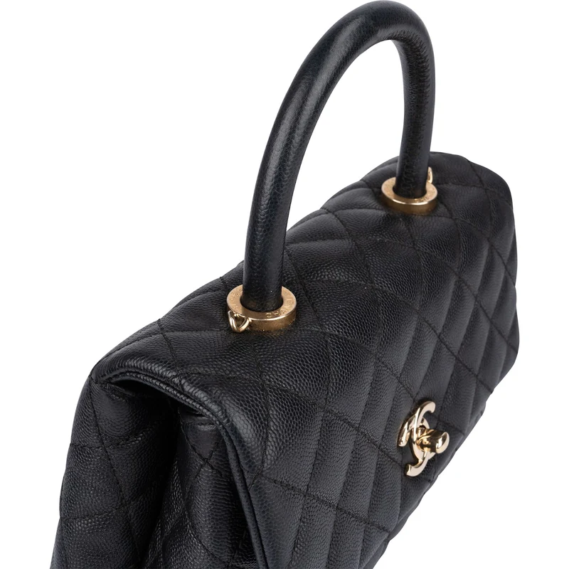 Chanel Quilted Caviar Leather Coco Handle Handbag