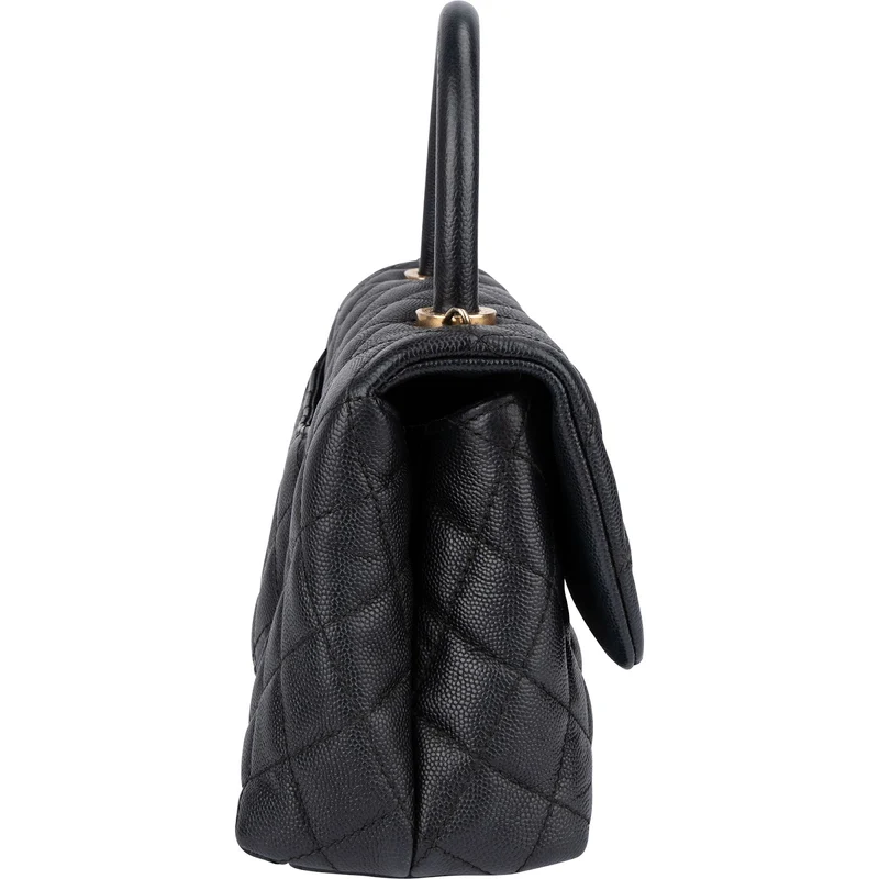 Chanel Quilted Caviar Leather Coco Handle Handbag