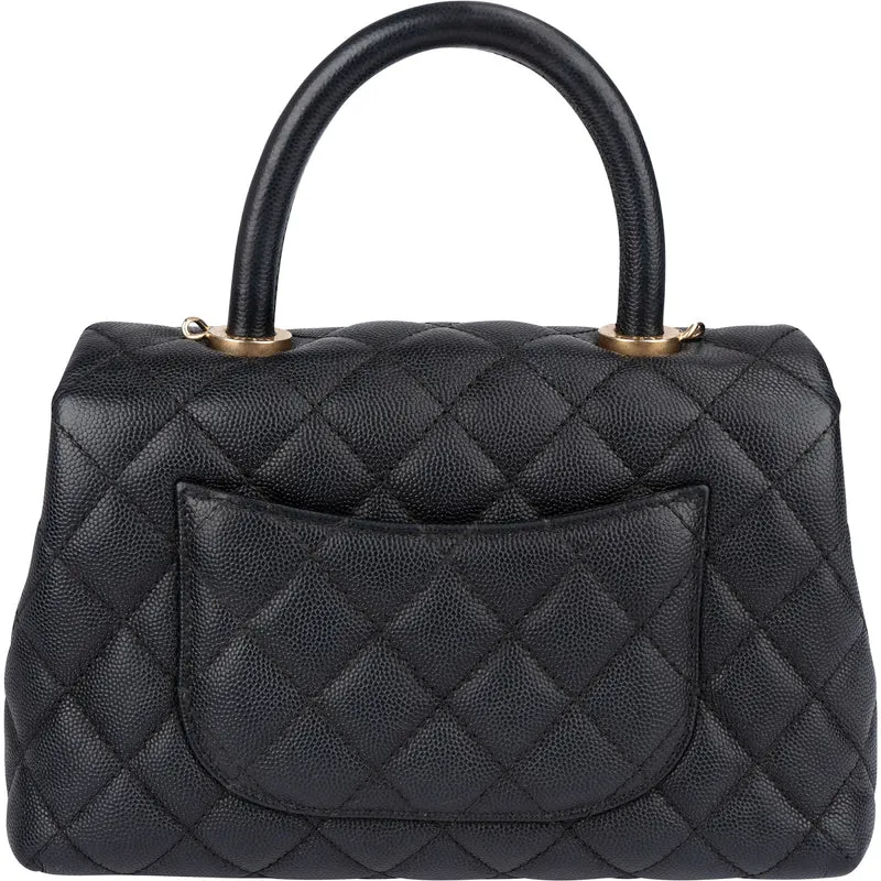 Chanel Quilted Caviar Leather Coco Handle Handbag