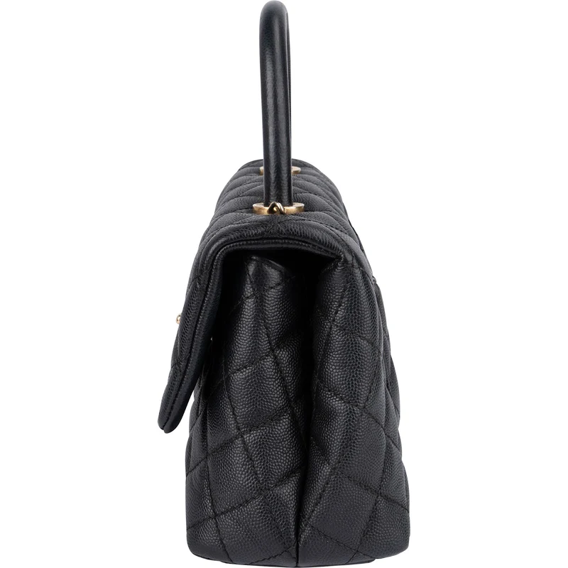 Chanel Quilted Caviar Leather Coco Handle Handbag