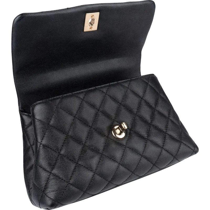 Chanel Quilted Caviar Leather Coco Handle Handbag
