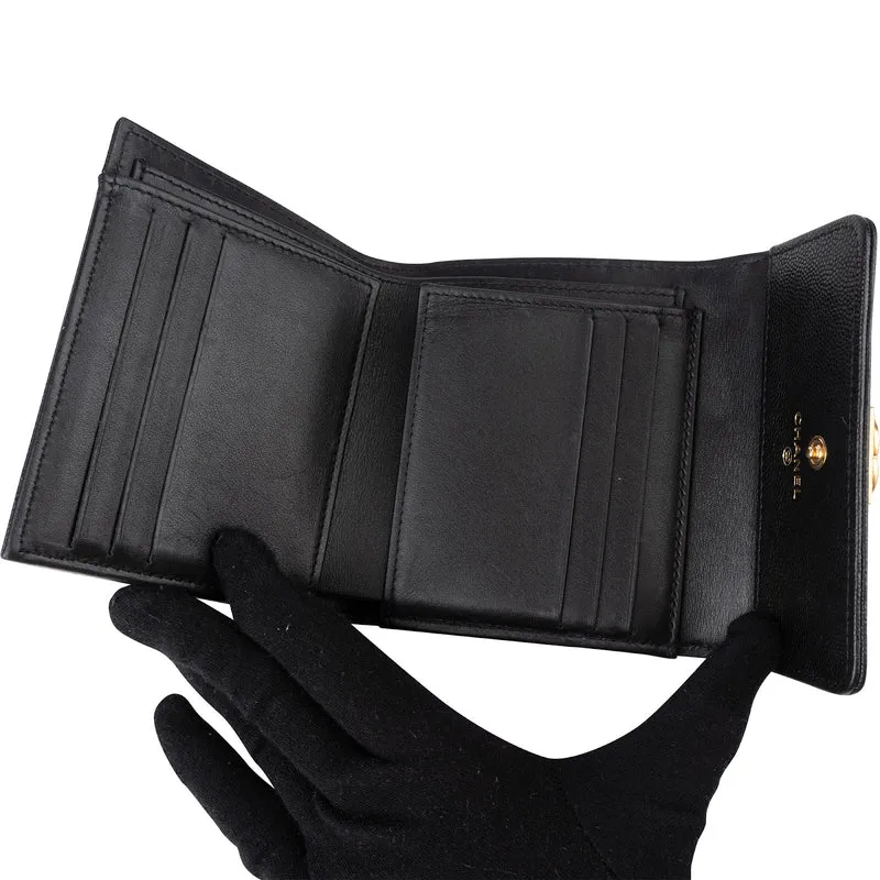Chanel Caviar Leather Small Boy Flap Wallet