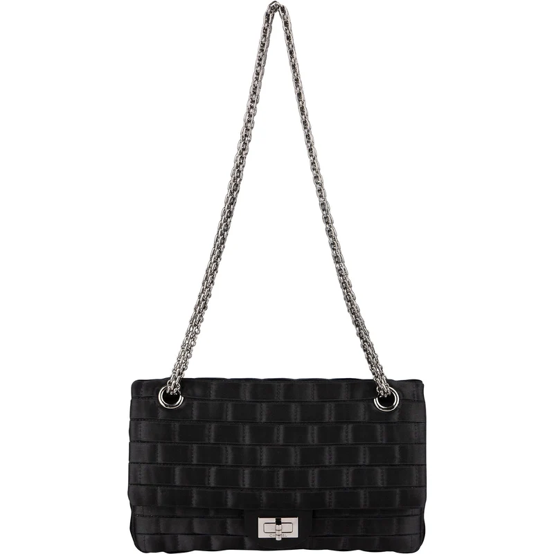 Chanel Rare Sample Satin Chocolate Bar 2.55 Reissue Double Flap Crossbody Bag